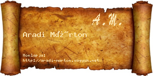 Aradi Márton névjegykártya