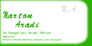 marton aradi business card